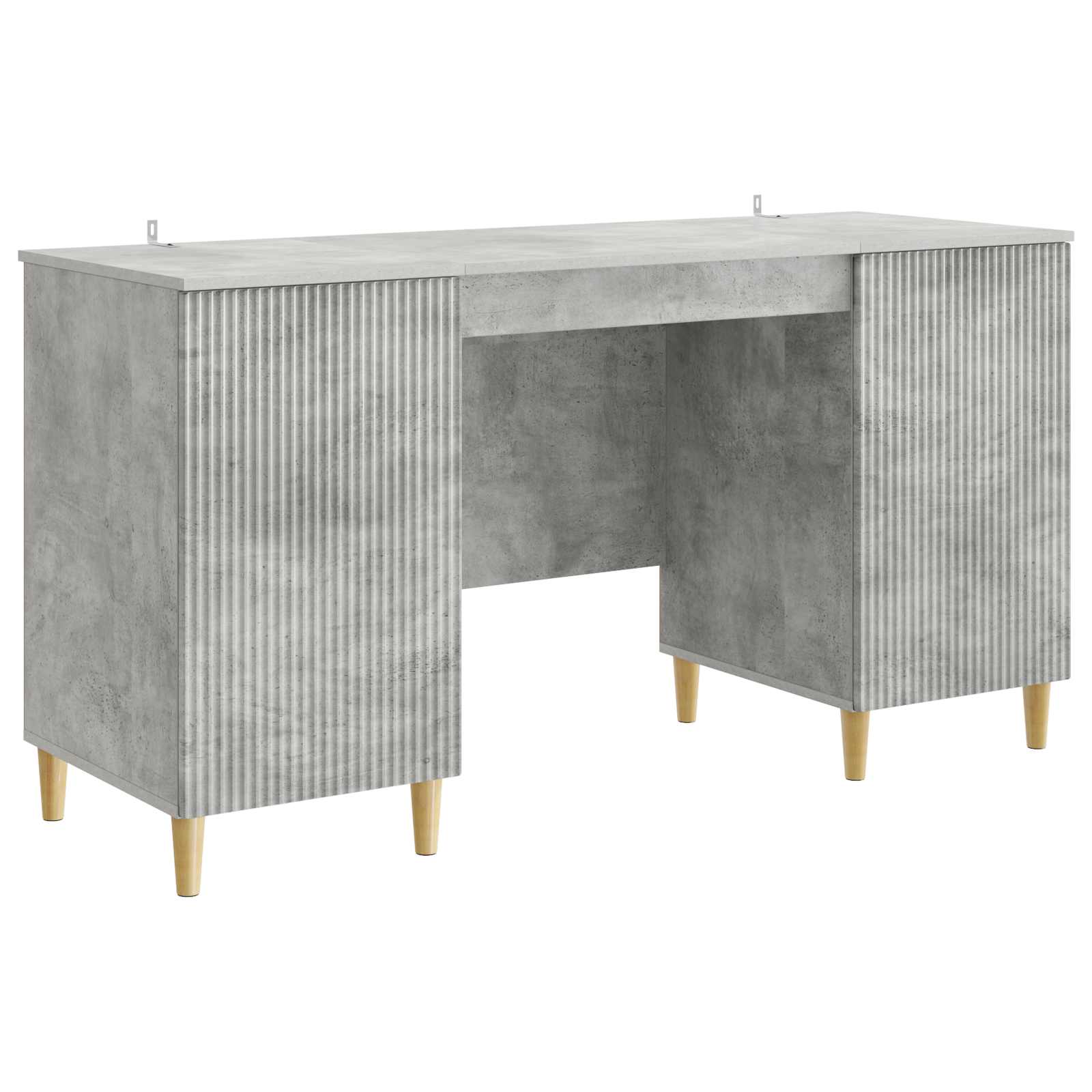 Schreibtisch mit Tür Betongrau 142,5 x 50 x 75 cm Holzwerkstoff