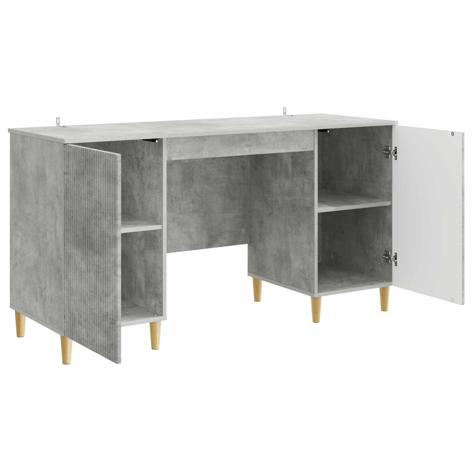 Schreibtisch mit Tür Betongrau 142,5 x 50 x 75 cm Holzwerkstoff