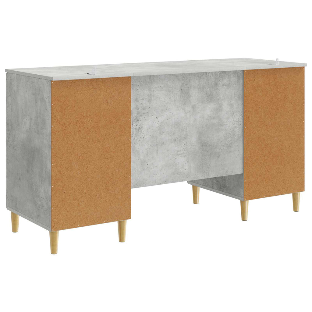 Schreibtisch mit Tür Betongrau 142,5 x 50 x 75 cm Holzwerkstoff