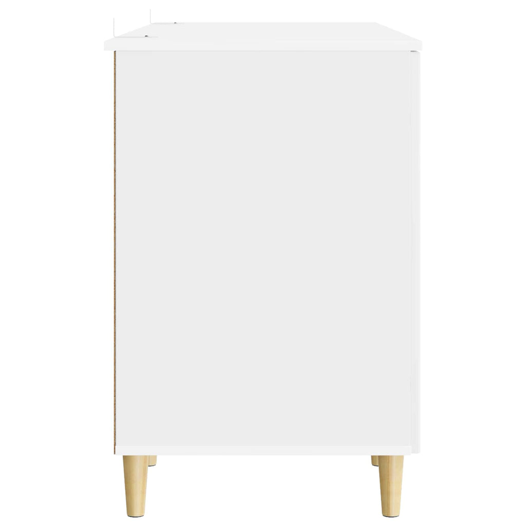 Schreibtisch Hochglanz Weiß 142,5 x 50 x 75 cm Holzwerkstoff