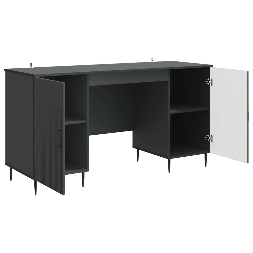 Schreibtisch mit Regal Schwarz 142,5 x 50 x 75 cm Holzwerkstoff