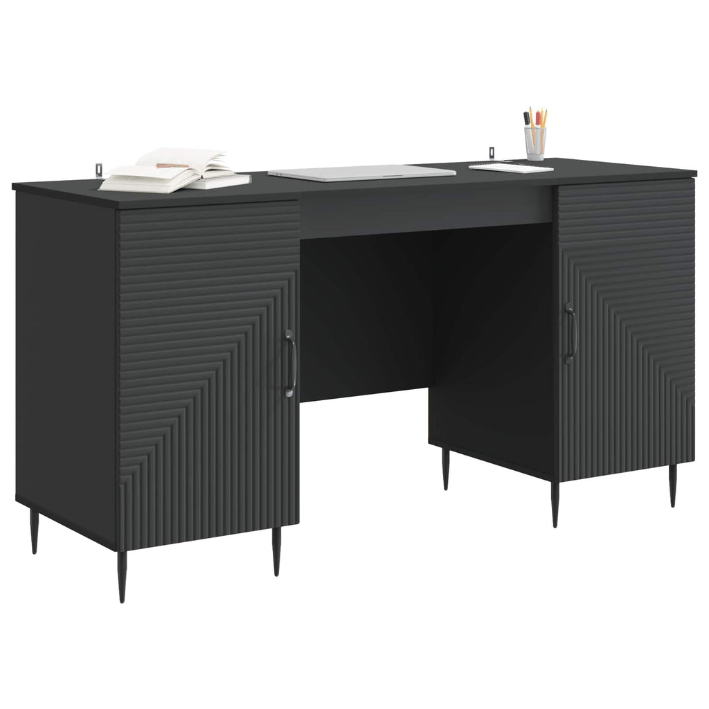 Schreibtisch mit Regal Schwarz 142,5 x 50 x 75 cm Holzwerkstoff