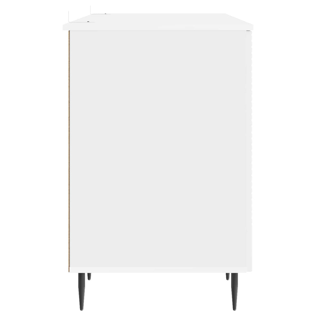 Schreibtisch Hochglanz Weiß 142,5 x 50 x 75 cm Holzwerkstoff