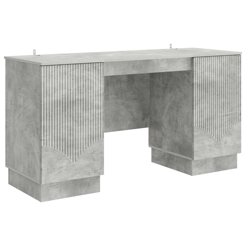 Schreibtisch mit Tür Betongrau 142,5 x 50 x 75 cm Holzwerkstoff