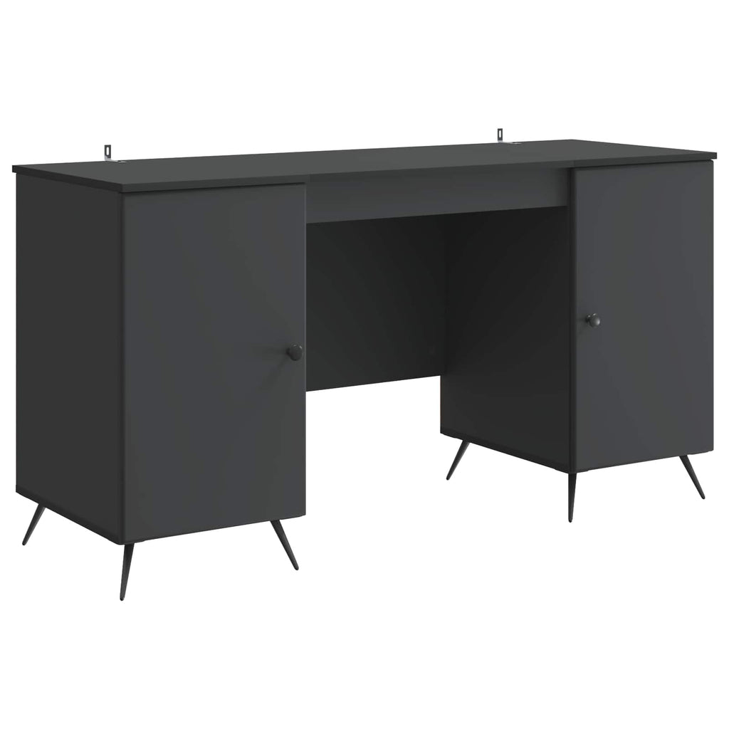 Schreibtisch mit Regal Schwarz 142,5 x 50 x 75 cm Holzwerkstoff