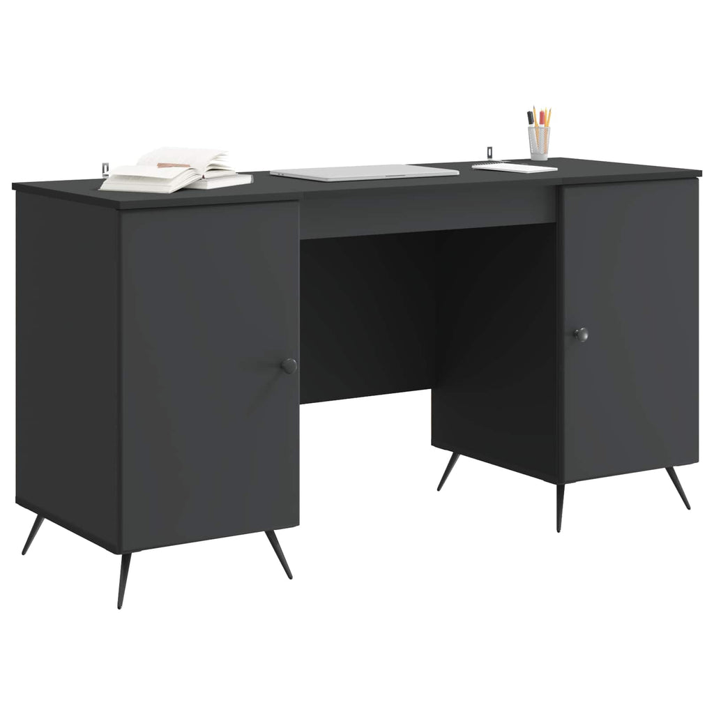 Schreibtisch mit Regal Schwarz 142,5 x 50 x 75 cm Holzwerkstoff