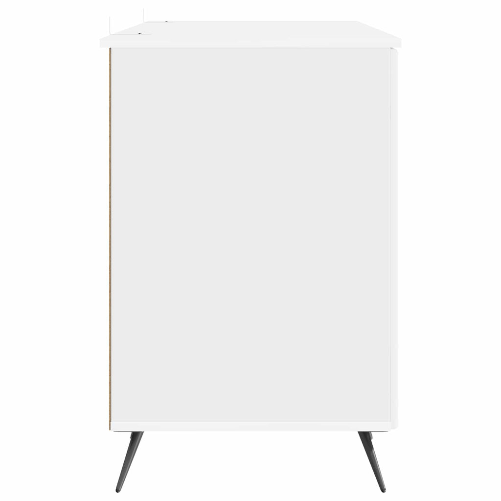 Schreibtisch Hochglanz Weiß 142,5 x 50 x 75 cm Holzwerkstoff
