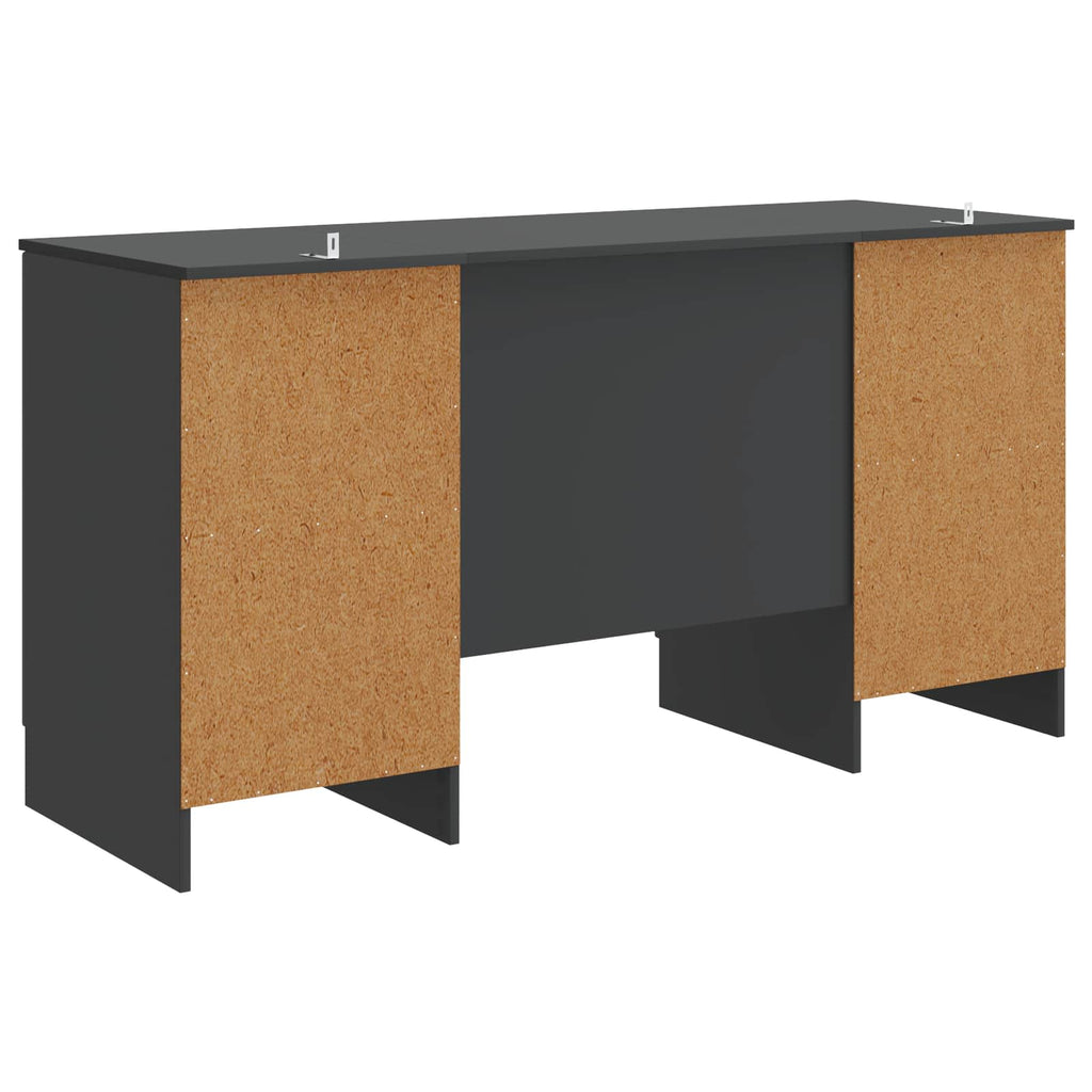 Schreibtisch mit Regal Schwarz 142,5 x 50 x 75 cm Holzwerkstoff