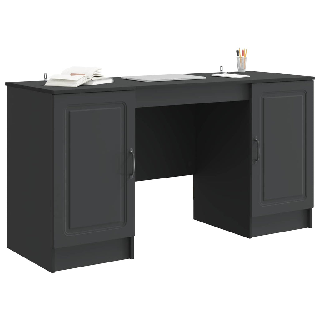 Schreibtisch mit Regal Schwarz 142,5 x 50 x 75 cm Holzwerkstoff