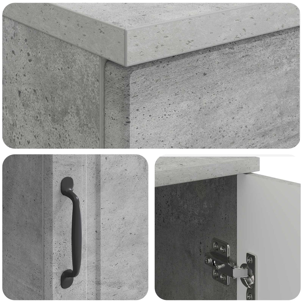 Schreibtisch mit Tür Betongrau 142,5 x 50 x 75 cm Holzwerkstoff