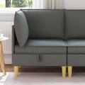 Ecksofa mit Stauraum Dunkelgrau Stoff