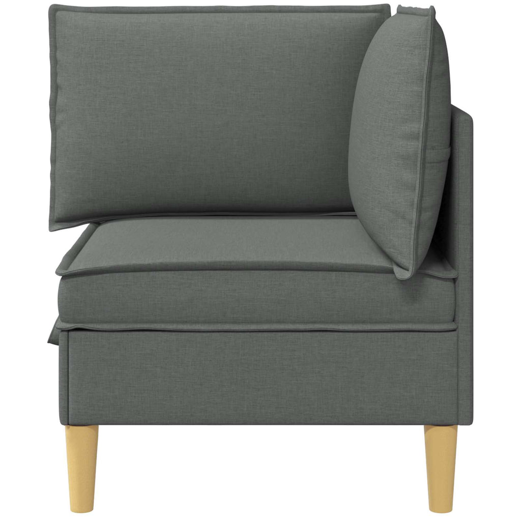 Ecksofa mit Stauraum Dunkelgrau Stoff