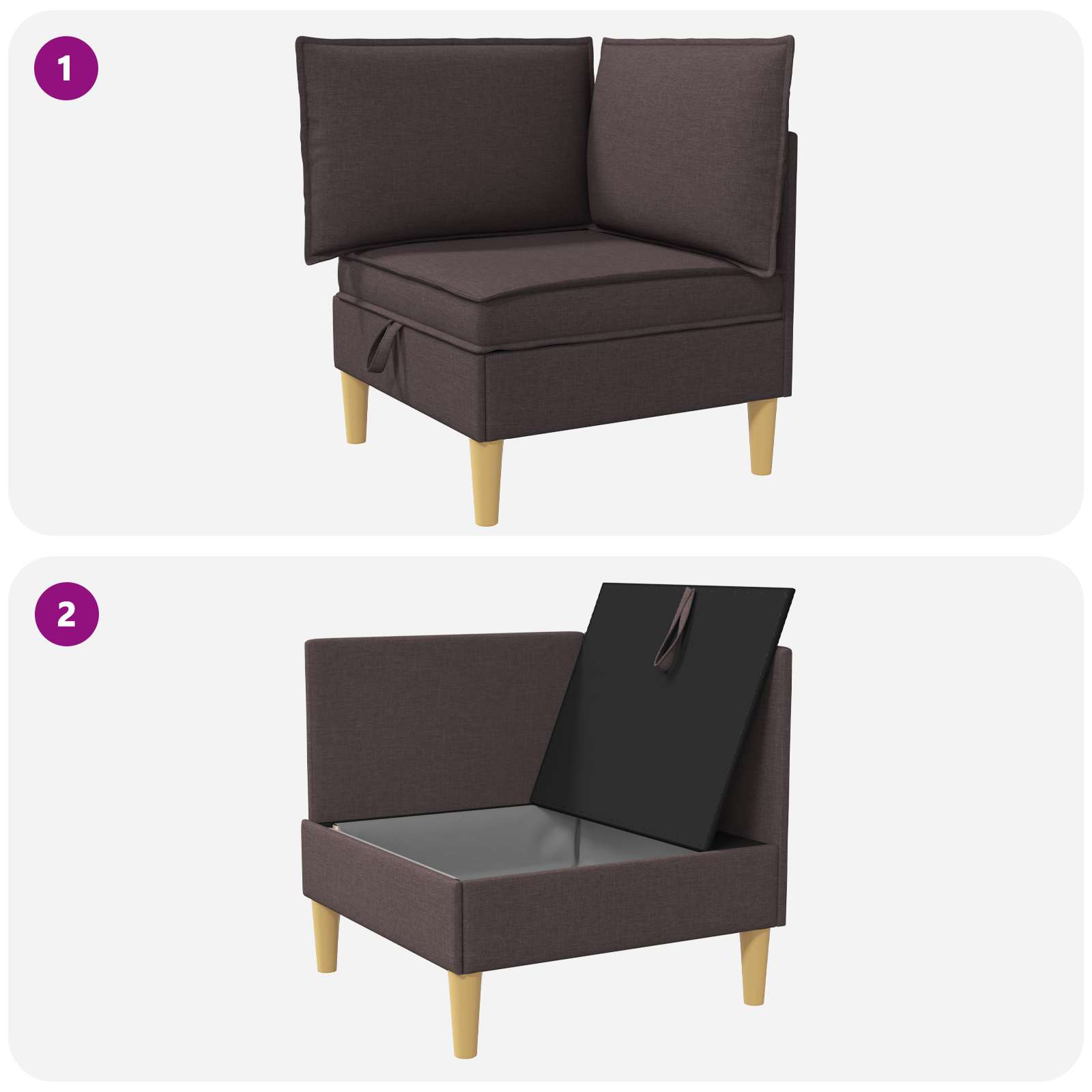 Sofa mit Stauraum Stoff