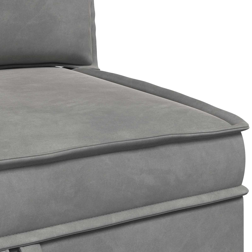 Sofa mit Stauraum Hellgrau Samt