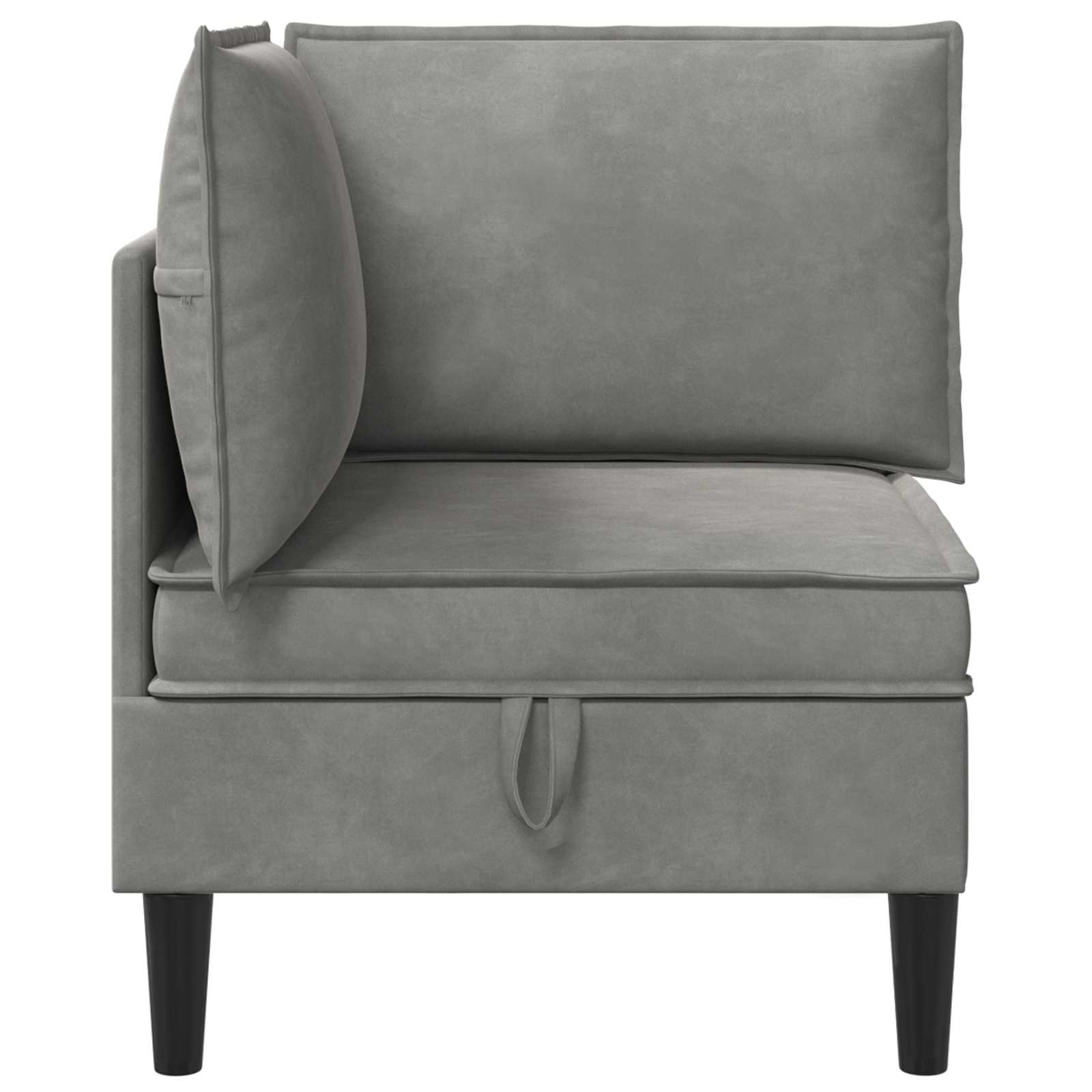 Sofa mit Stauraum Hellgrau Samt