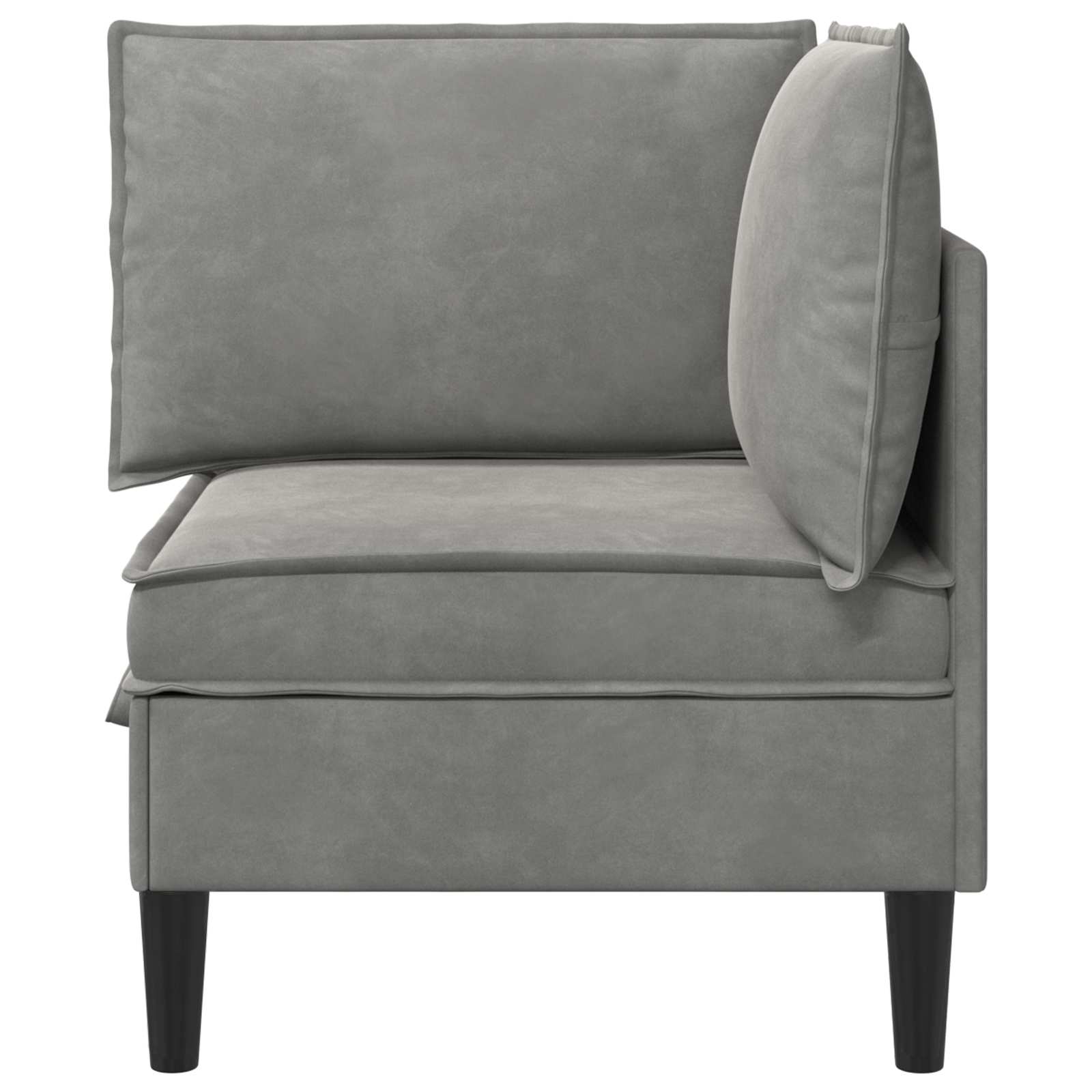 Sofa mit Stauraum Hellgrau Samt