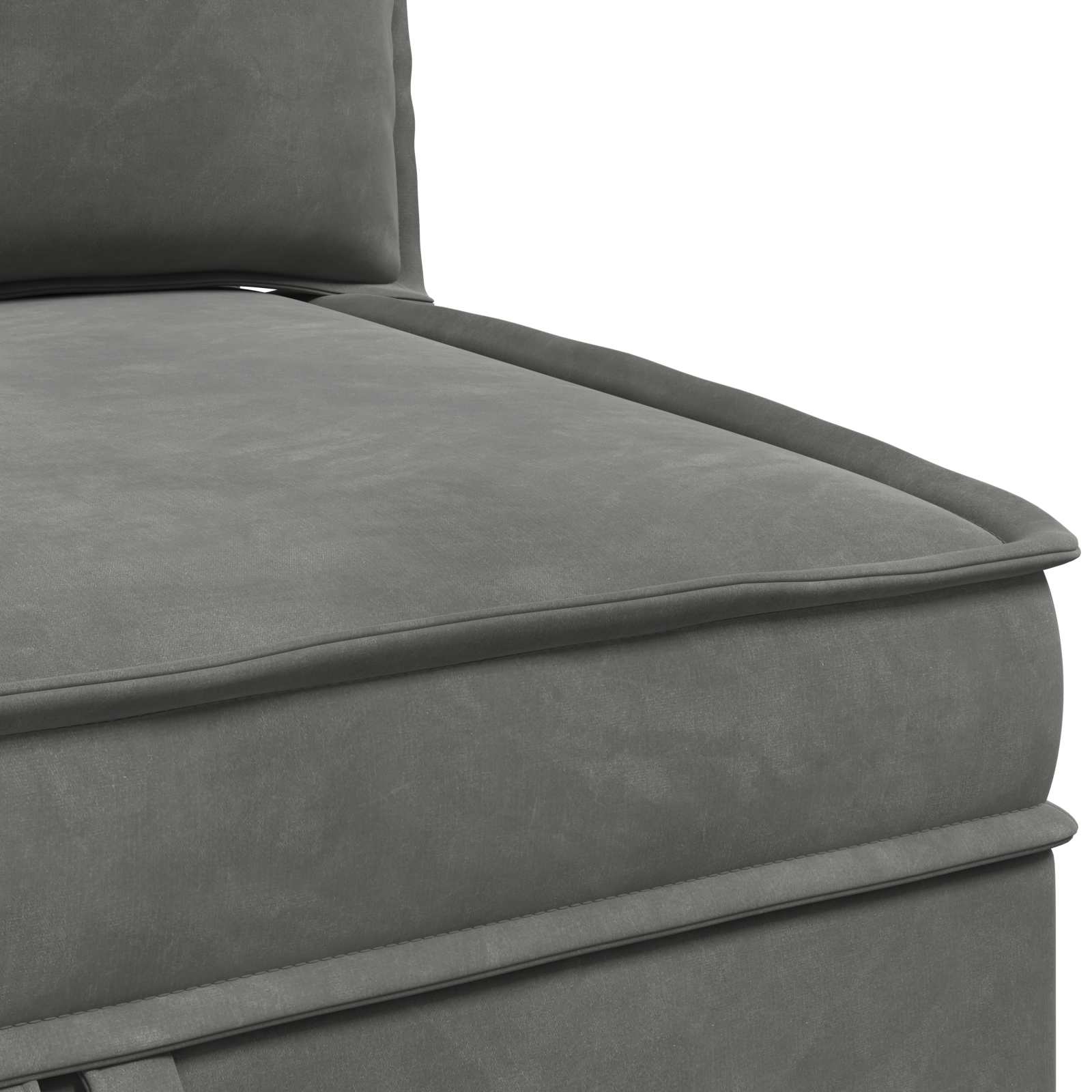 Sofa mit Stauraum Dunkelgrau Samt