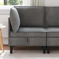 Sofa mit Stauraum Dunkelgrau Samt