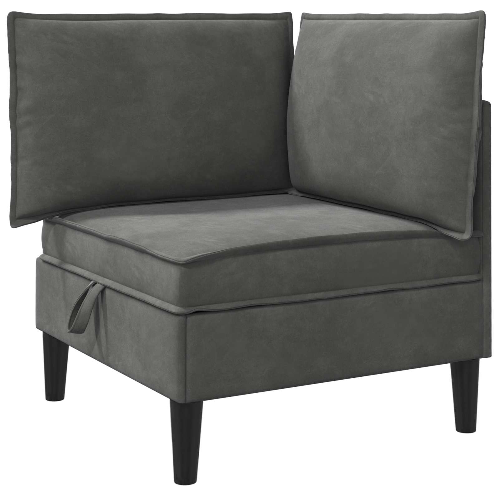 Sofa mit Stauraum Dunkelgrau Samt