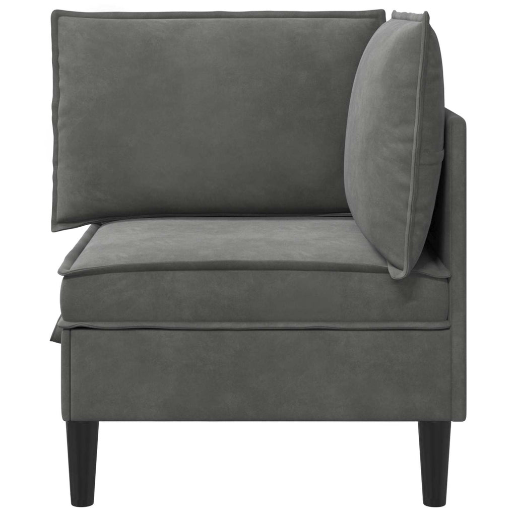 Sofa mit Stauraum Dunkelgrau Samt