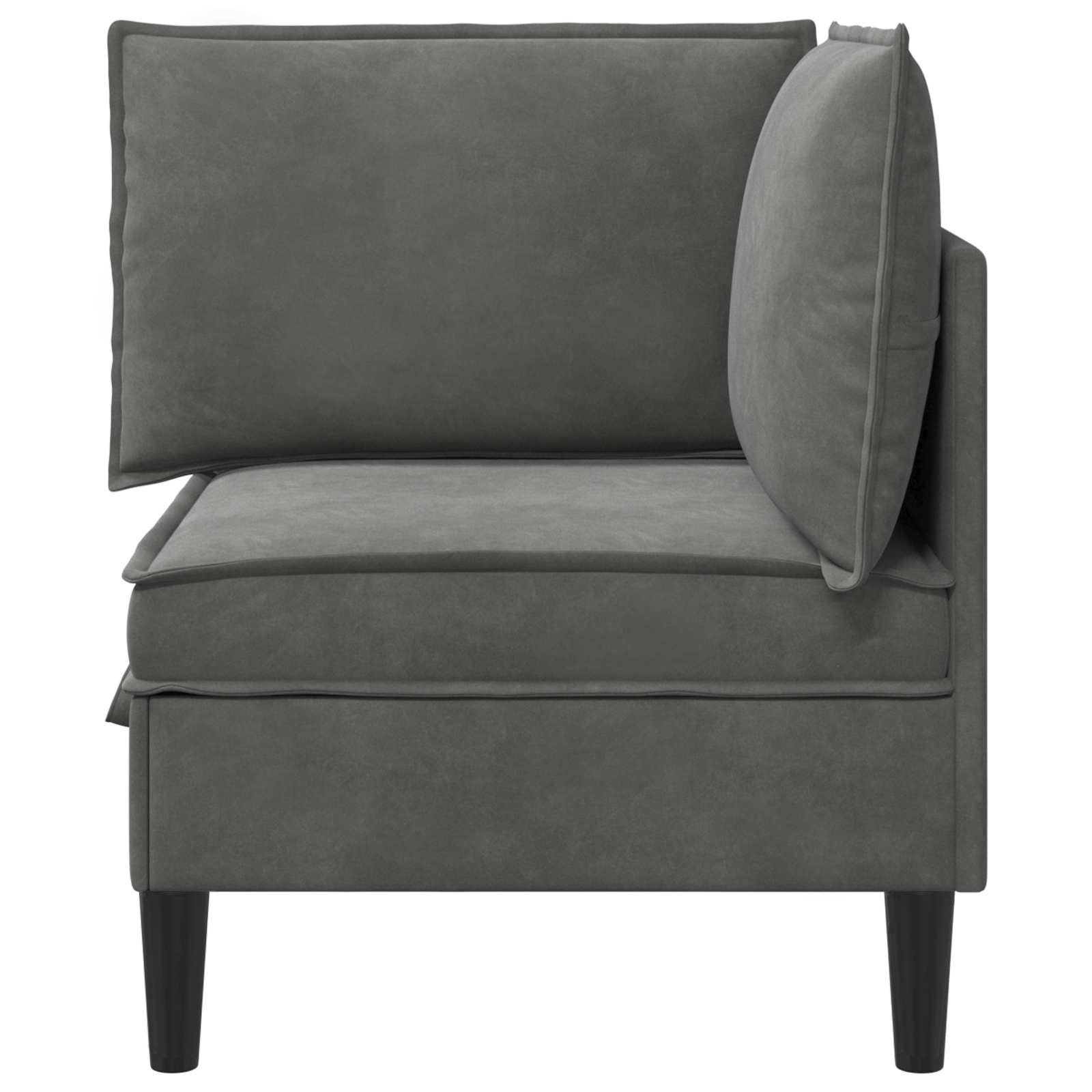 Sofa mit Stauraum Dunkelgrau Samt