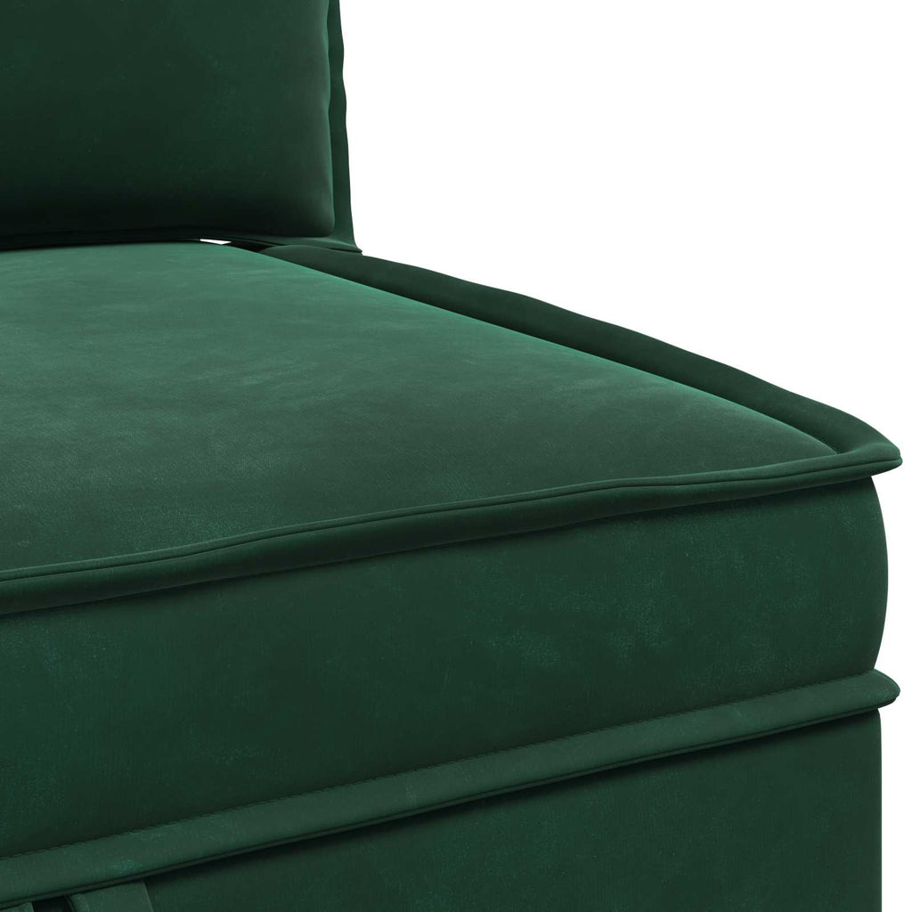 Sofa mit Stauraum Dunkelgrün Samt