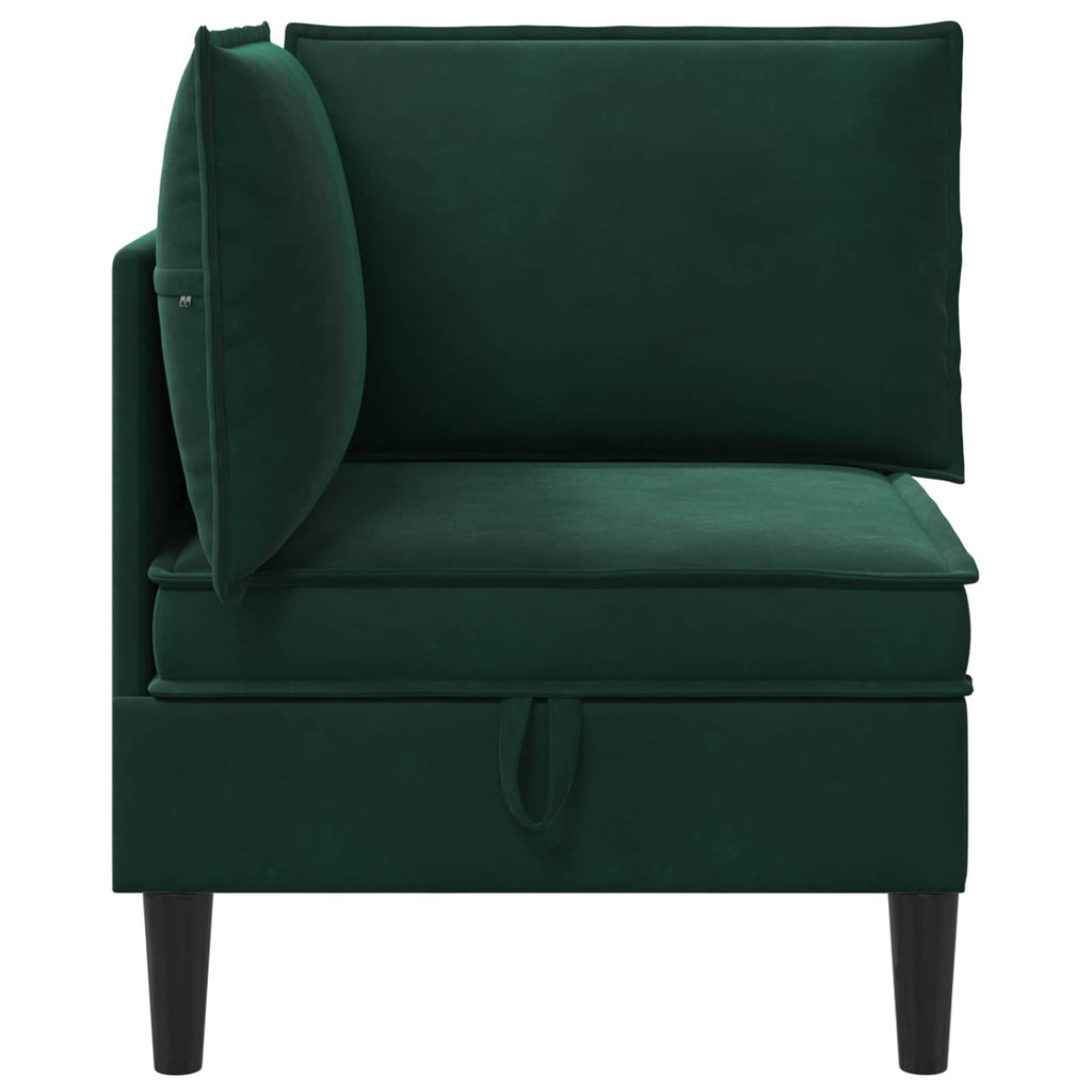 Sofa mit Stauraum Dunkelgrün Samt