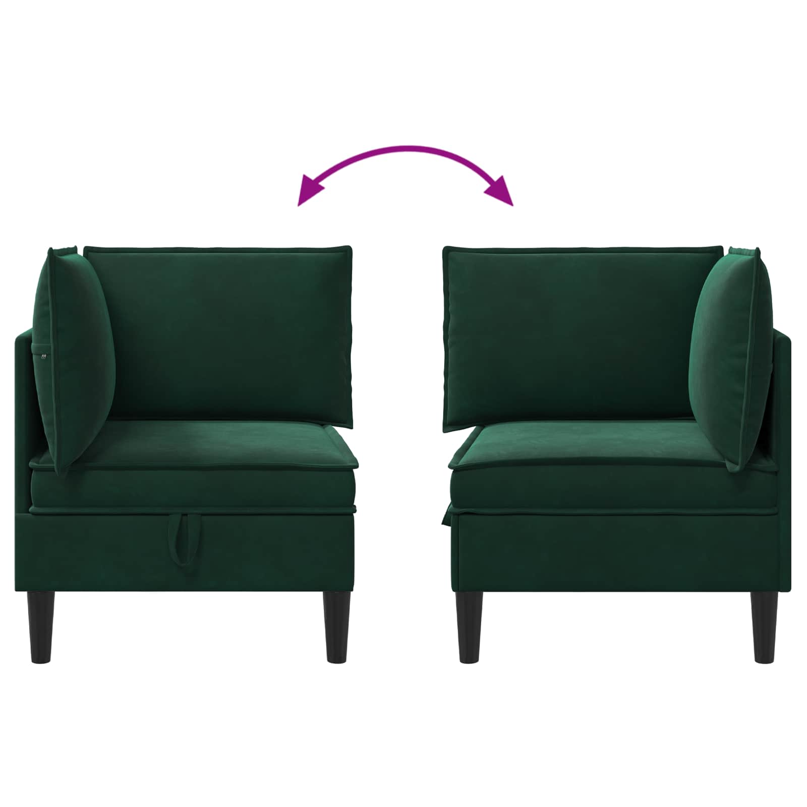 Sofa mit Stauraum Dunkelgrün Samt