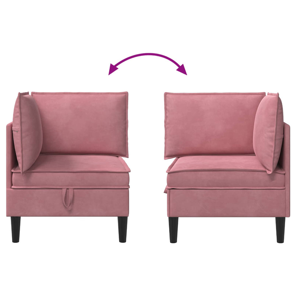 Sofa mit Stauraum Rosa Samt