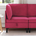 Sofa mit Stauraum Weinrot Samt