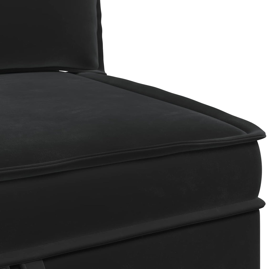 Sofa mit Stauraum Schwarz Samt