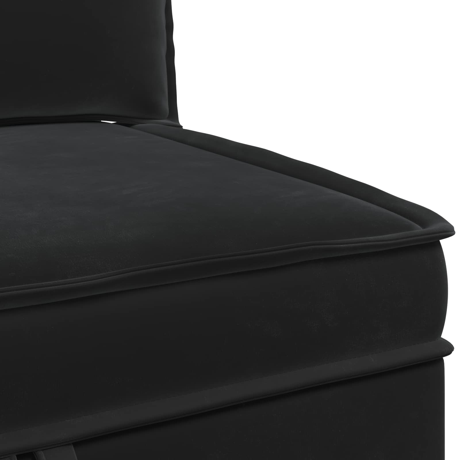 Sofa mit Stauraum Schwarz Samt