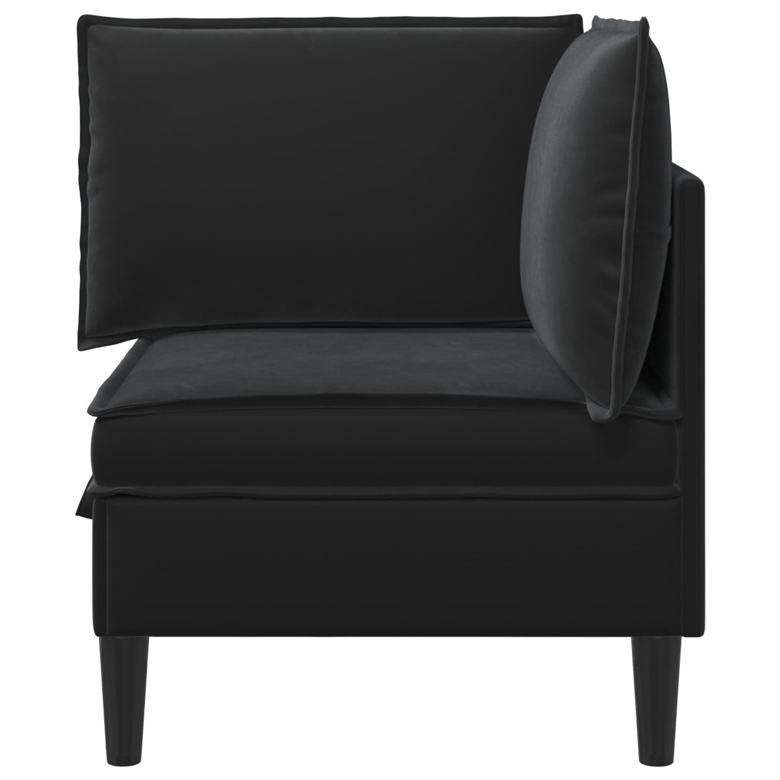 Sofa mit Stauraum Schwarz Samt