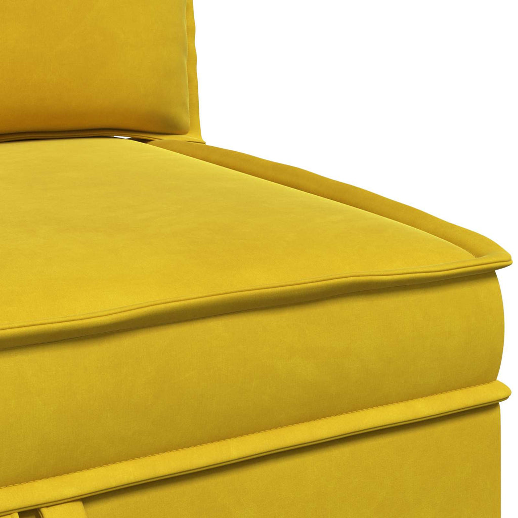 Sofa mit Stauraum Gelb Samt