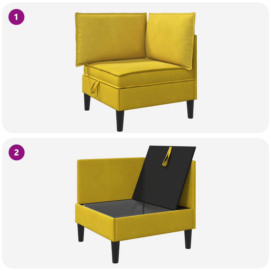 Sofa mit Stauraum Gelb Samt