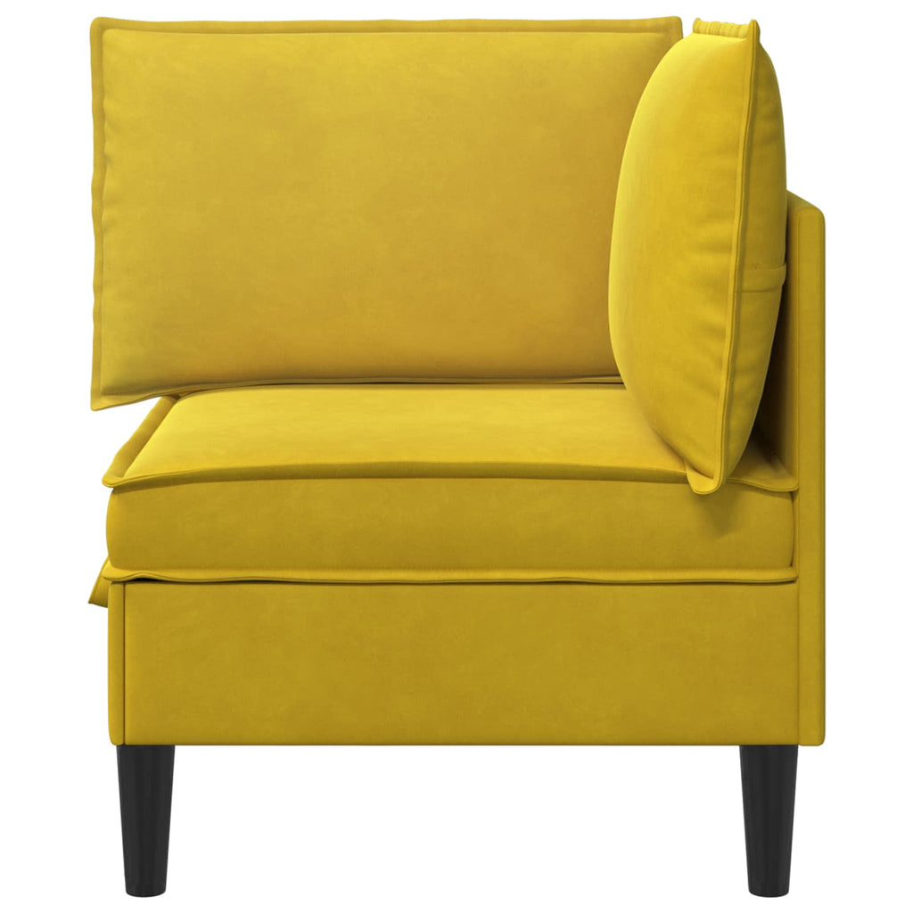 Sofa mit Stauraum Gelb Samt