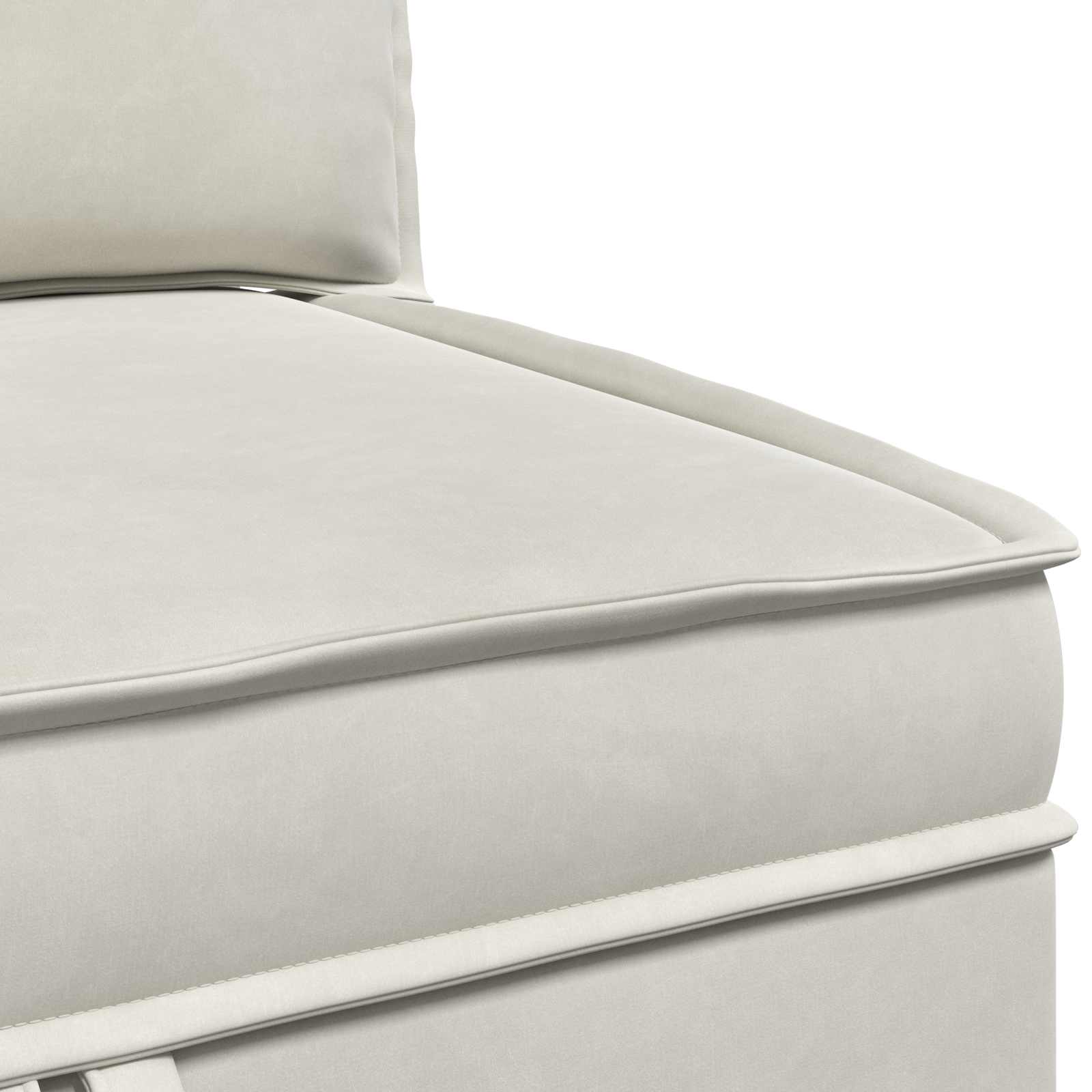 Sofa mit Stauraum Creme Samt