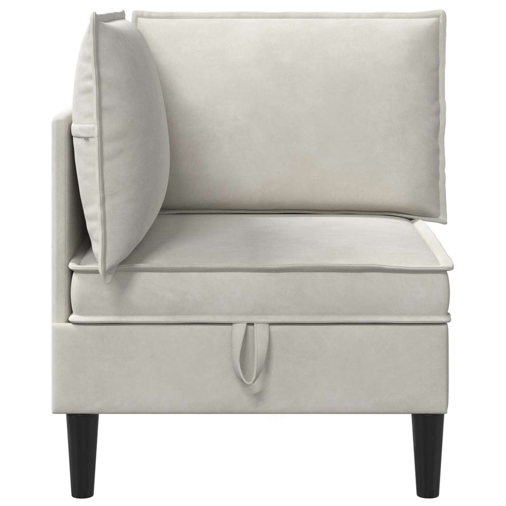 Sofa mit Stauraum Creme Samt