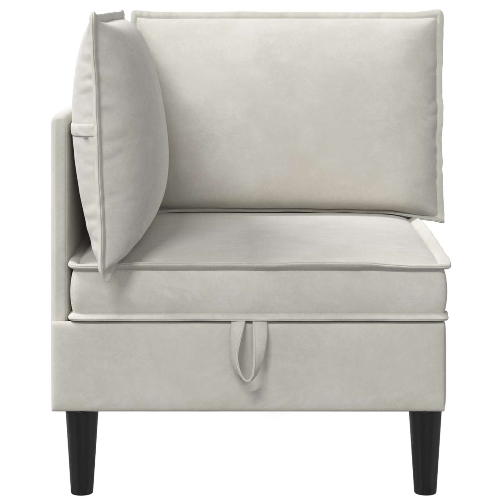 Sofa mit Stauraum Creme Samt