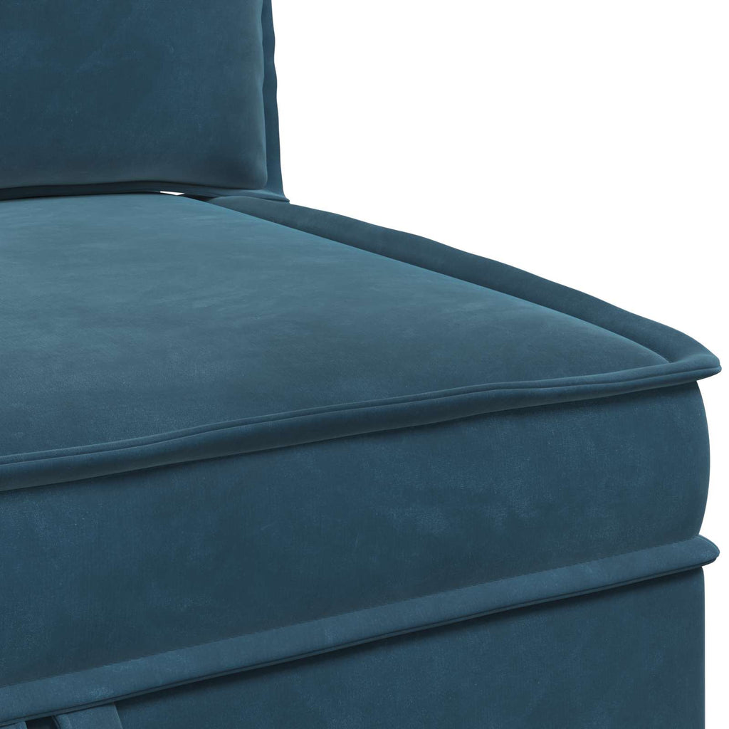 Sofa mit Stauraum Blau Samt