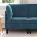 Sofa mit Stauraum Blau Samt