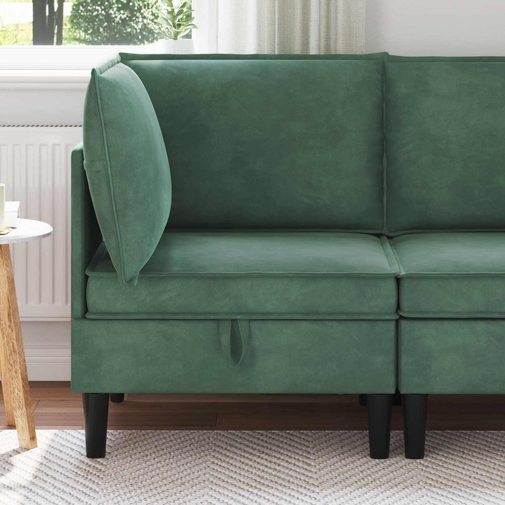 Sofa mit Stauraum Meergrün Samt
