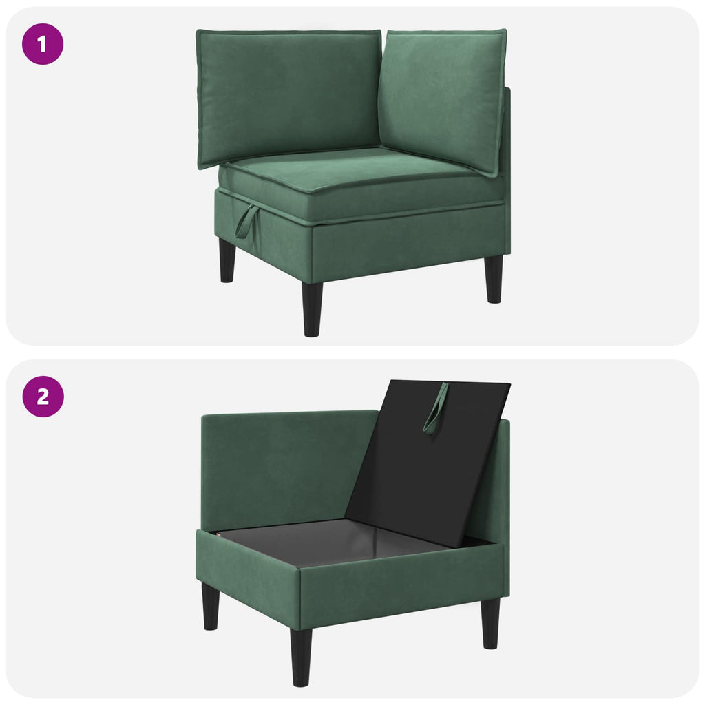 Sofa mit Stauraum Meergrün Samt