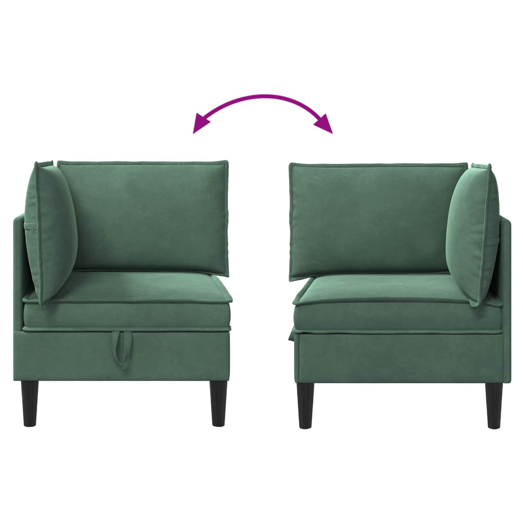 Sofa mit Stauraum Meergrün Samt