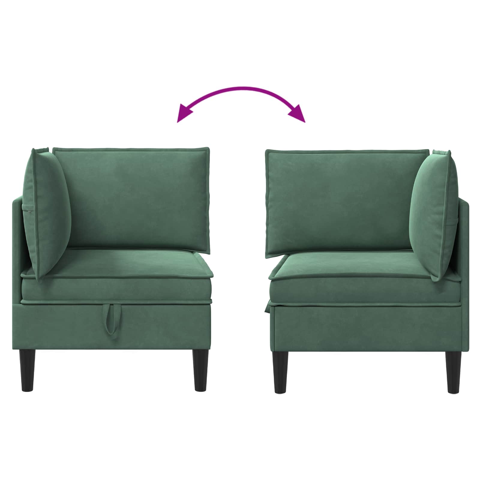 Sofa mit Stauraum Meergrün Samt