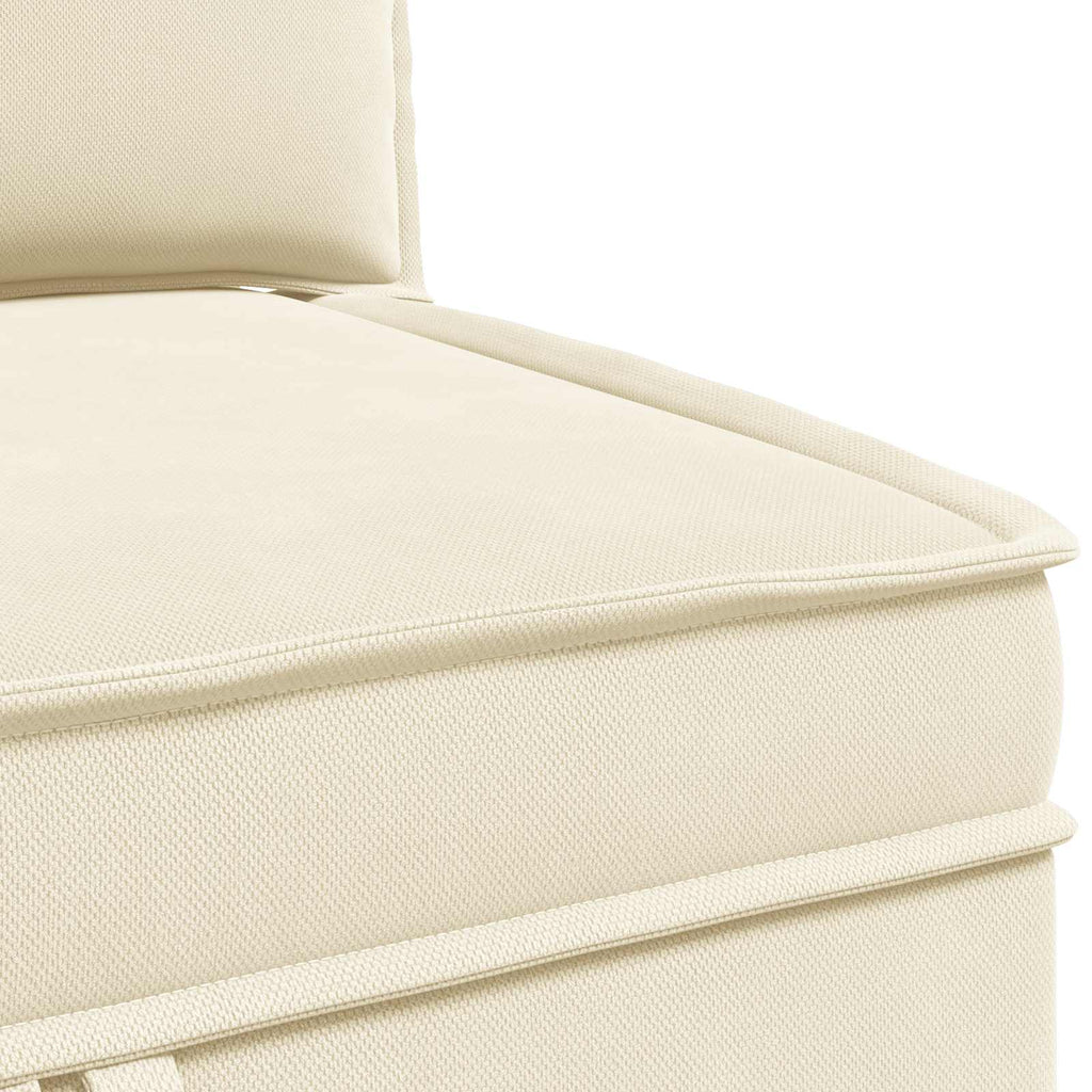 Ecksofa mit Stauraum Creme Samt