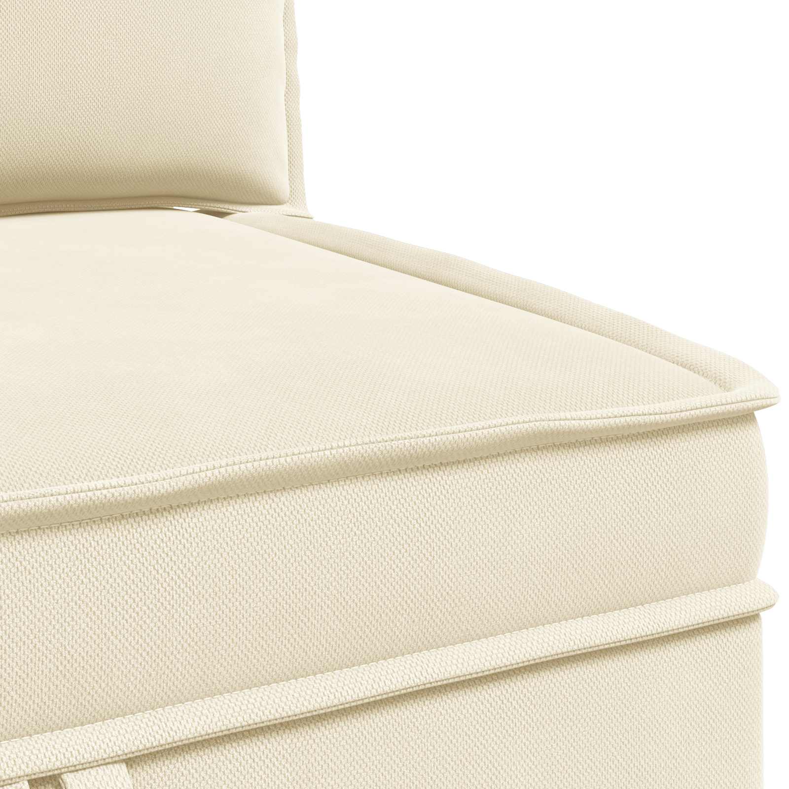 Ecksofa mit Stauraum Creme Samt