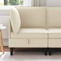 Ecksofa mit Stauraum Creme Samt