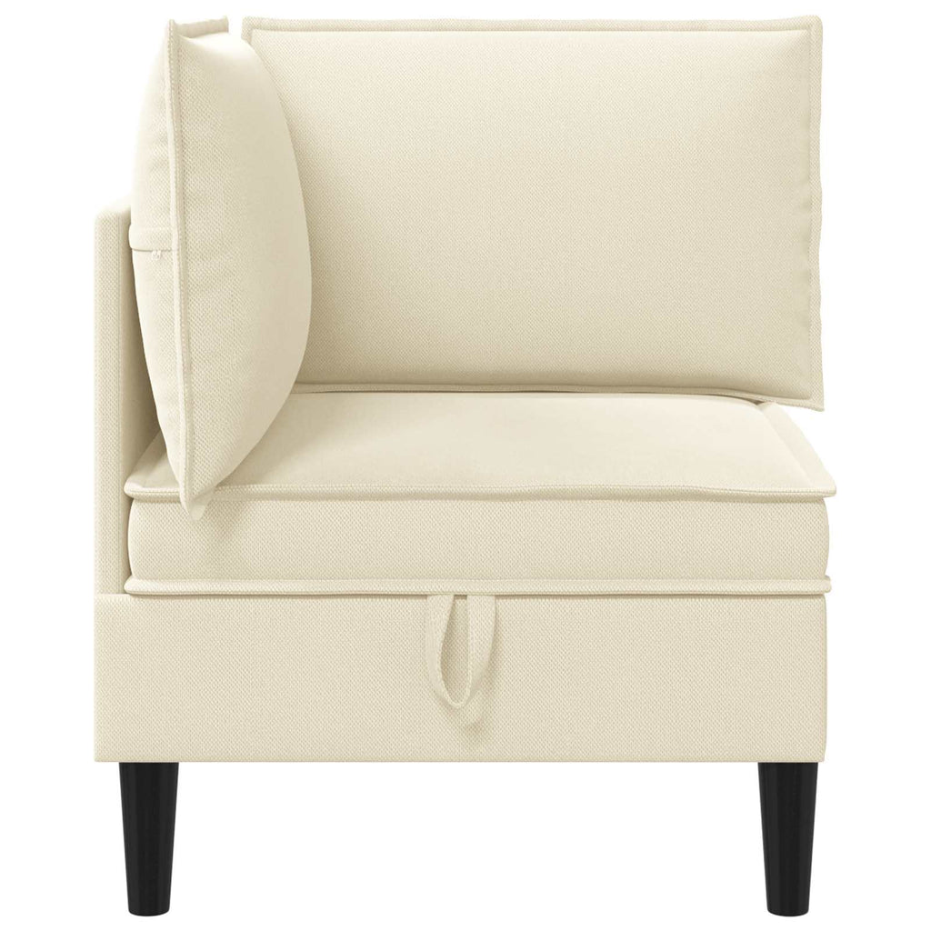 Ecksofa mit Stauraum Creme Samt