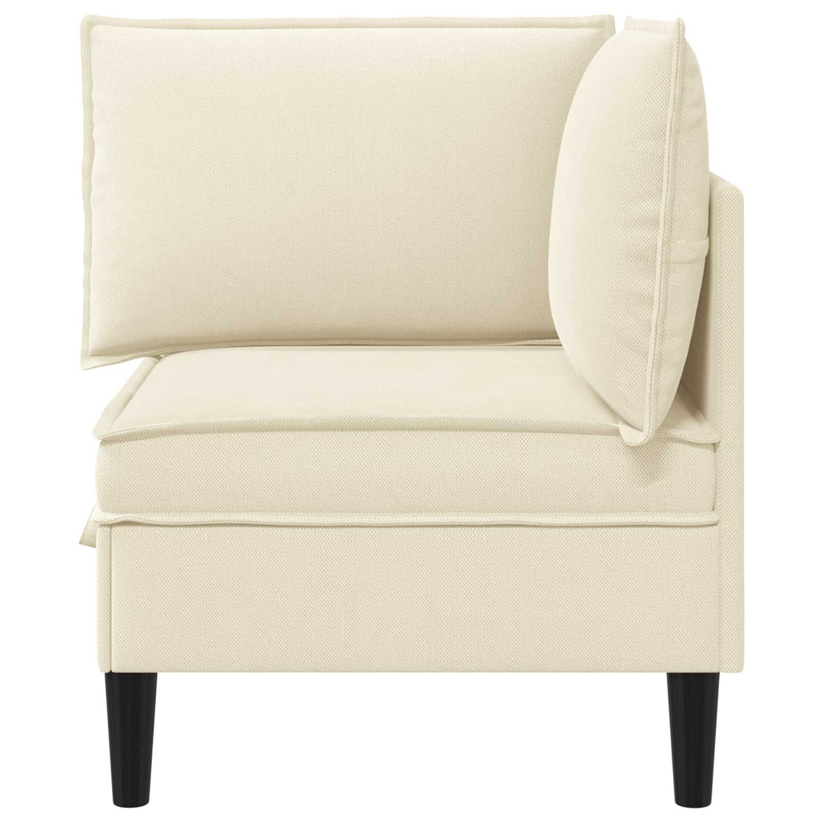 Ecksofa mit Stauraum Creme Samt